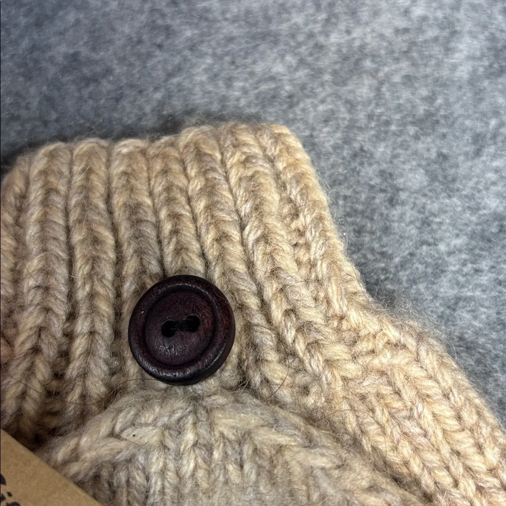 Andes Gifts Alpaca Cozy Knit mitten Gloves - Cream marbled mitten gloves